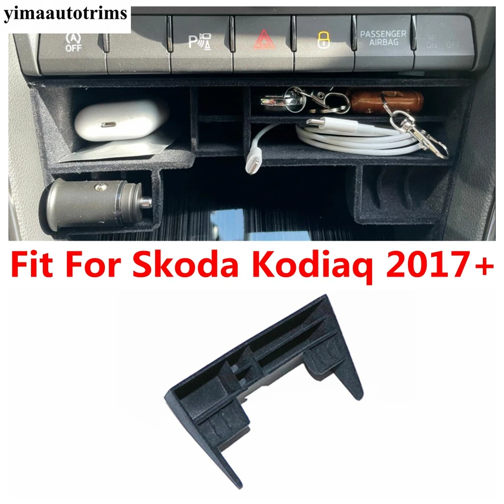 

Accessories For Skoda Kodiaq 2017 - 2020 Car Central Armrest Storage Box Container Central Multifunction Pallet Holder Tray