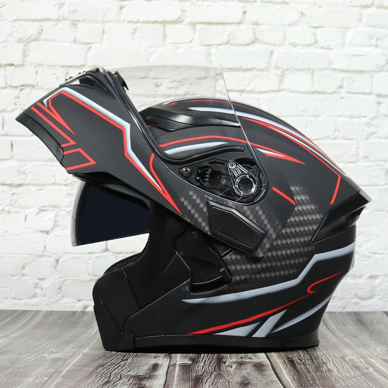 Модульный мото rcycle шлем флип анфас гоночный шлем cascos para мото двойной объектив может быть оснащен Bluetooth capacete DOT - Цвет: 4