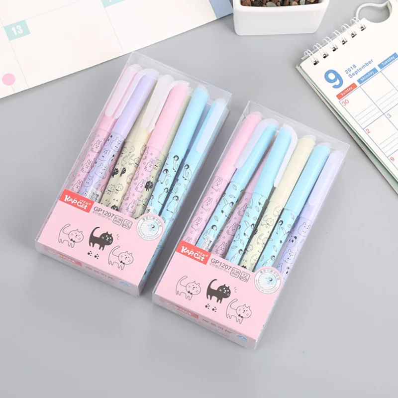 4 шт./лот гелевая ручка со стираемыми кошками Практичная для подписи Escolar Papelaria