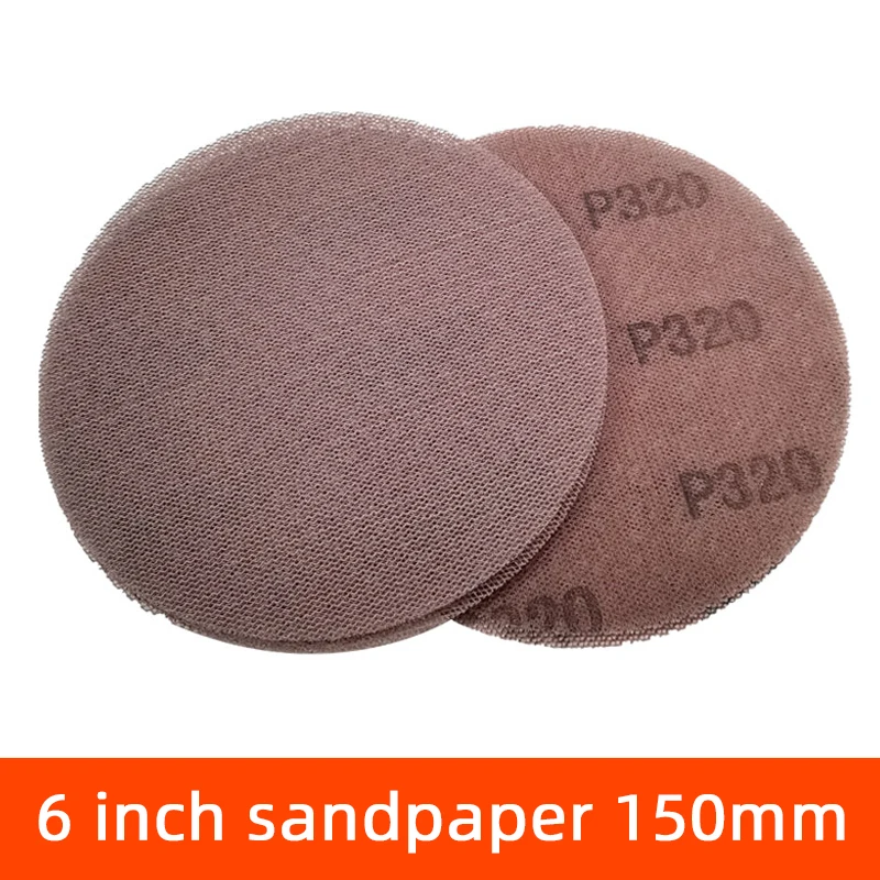 10 Pcs Of Car Paint Finish Putty Sanding 6 Inch Sandpaper 150mm Pneumatic Sanding Machine Round Flocking Sandpaper