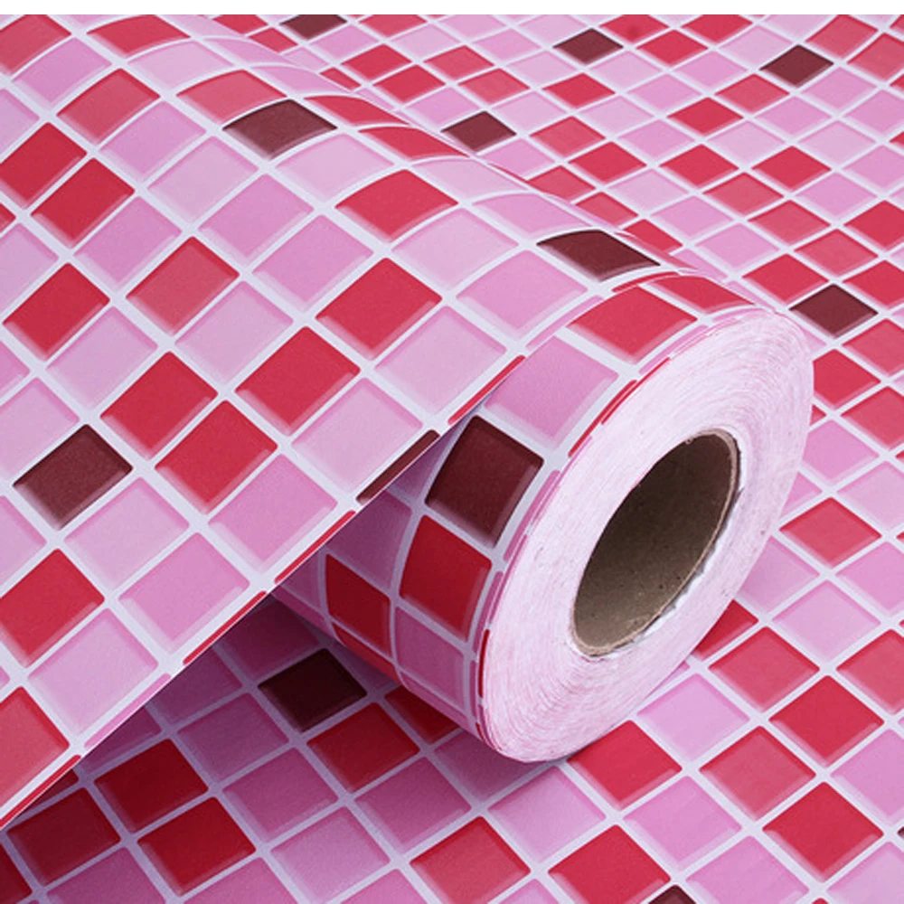 

PVC Mosaic Tiles Waterproof Wallpaper for Bathroom Swimming Pool Oil Proof Kitchen Wall Stickers Self Adhesive Home Decor