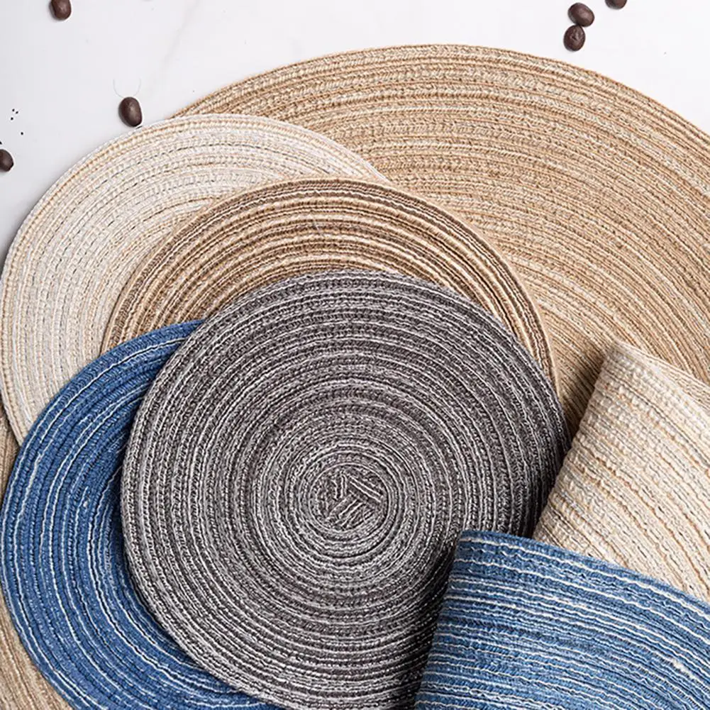 Водная тыква тканая подстилка Круглый тканый коврик для стола из ротанга водная