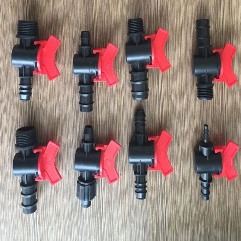 Горячая 5 шт. Пластик 16 мм Диаметр орошения воды шланг Клапан переключатель