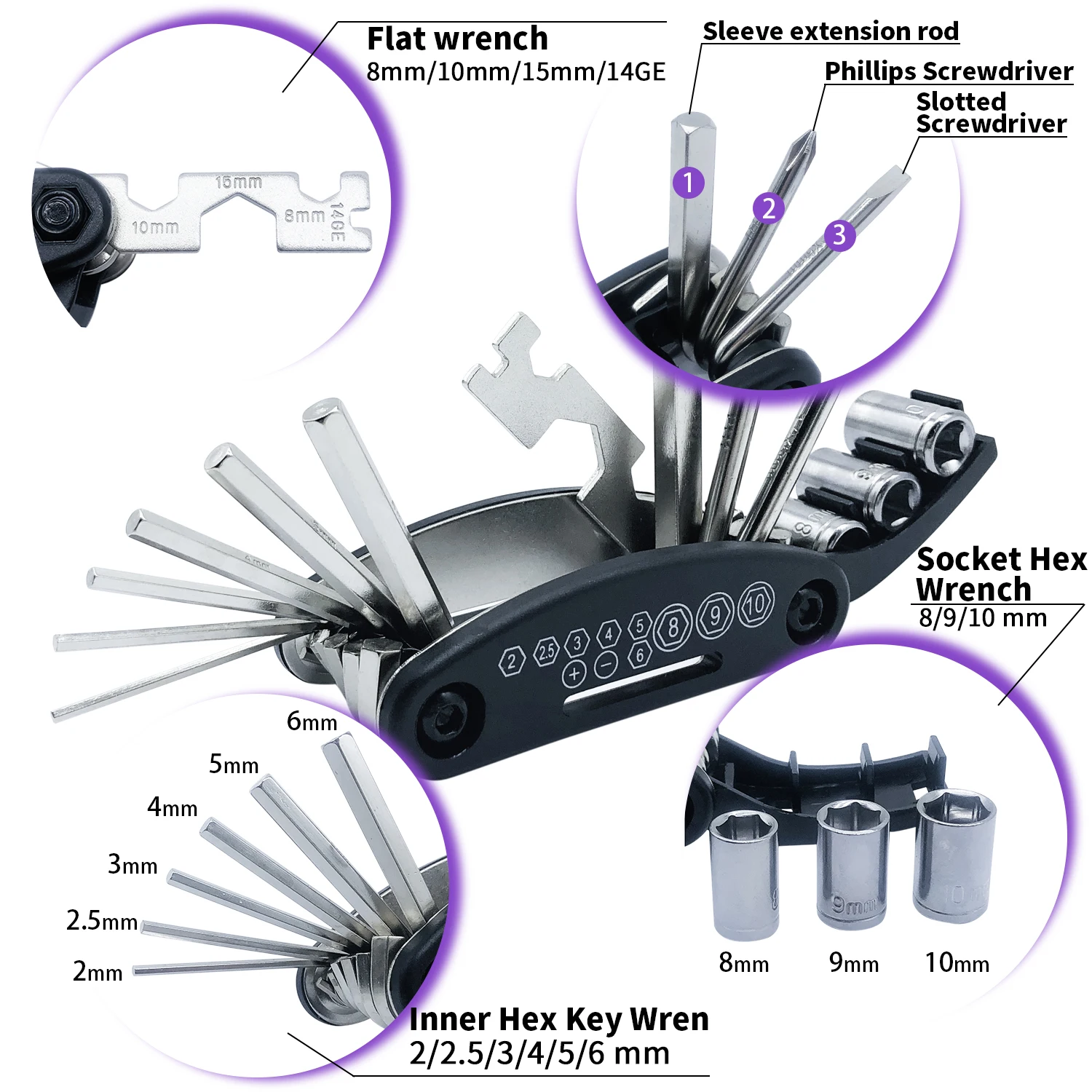 Портативный велосипедный инструмент Торцевая отвертка MTB Многофункциональный