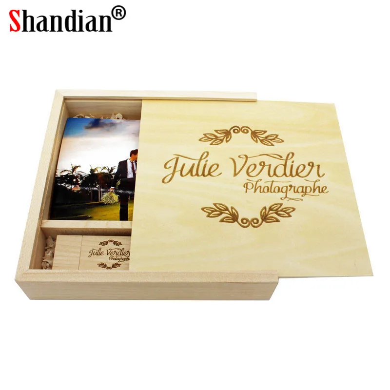 SHANDIAN Spades деревянный фотоальбом Большой овальный usb + коробка флэш накопитель U
