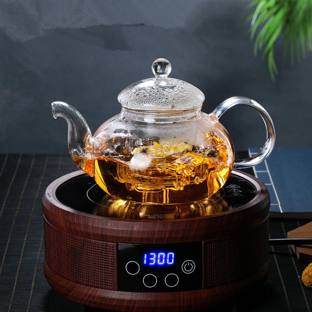 1/0.8/0.6/0.4L Kung Fu Tea Puer Kettle With Filter Glass Pot Teaware Heat Resistant Induction Infuser Gas Stove Teapot | Дом и сад