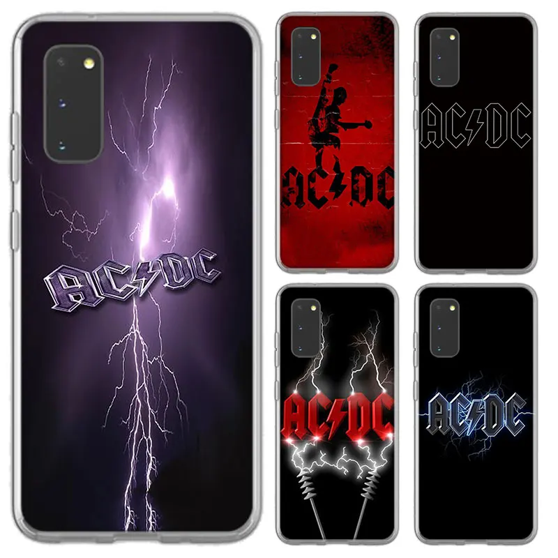 

Poster Music AC DC Case For Samsung Galaxy S30 S21 S20 Ultra 5G S10E S10 S9 S8 S7 Plus + Phone Soft TPU Transparent Cover Coque
