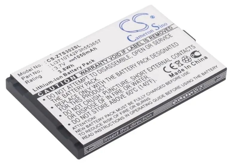 

cameron sino 1050mah battery for ALIGATOR A300 for CAPITEL CBS718 S718 for MYPHONE 1050 MP-S-I for ZTE S302