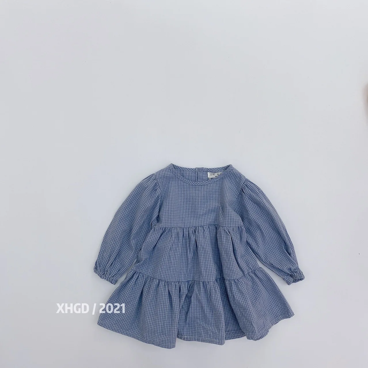 

Dress Full Sleeve Knee Length Pullover A-line Solid Regular Cotton New Fashion Simple Sweet Spring Autumn Children Girls