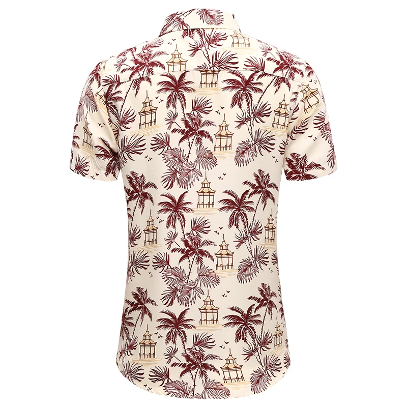 

Loldeal Men Shirt Short-sleeved Buttoned Hawaiian Soft and Cool Design Print