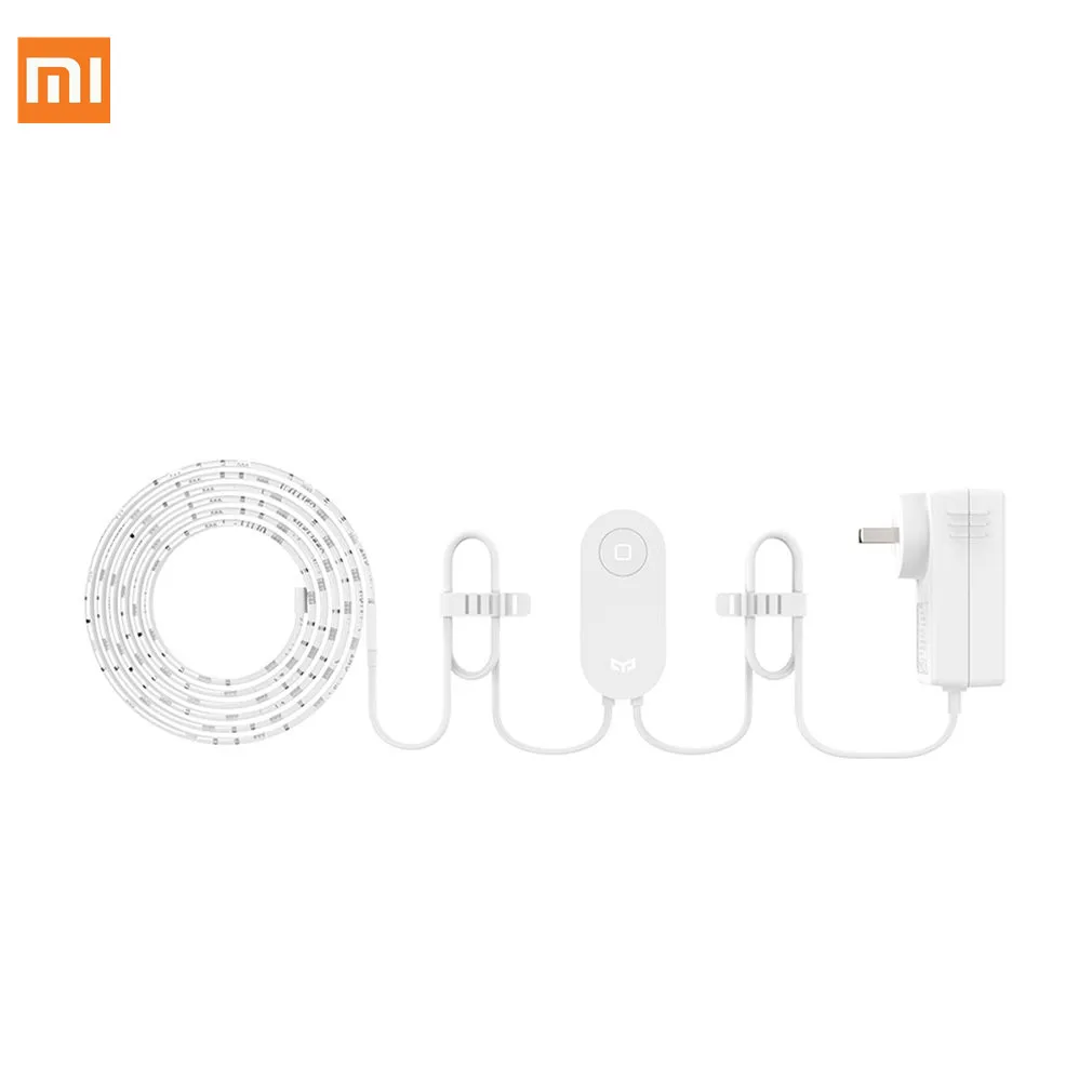 Add EU plug Yeelight RGB светодиодный 2 м умная световая полоса умный дом для Mi Home APP WiFi работает с Alexa Google Home Assistant 16 миллионов красочных - Цвет: Add EU plug