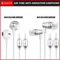 new white air tube in ear wired earphone metal anti radiation earbuds stereo with mic 3 5mm headset for samsung xiaomi iphone6