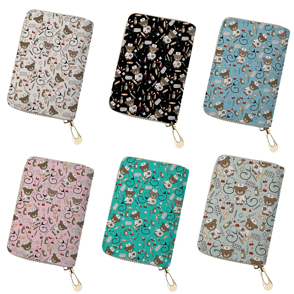 Держатель для кредитных карт Медведь Симпатичная розовая обложка чехол