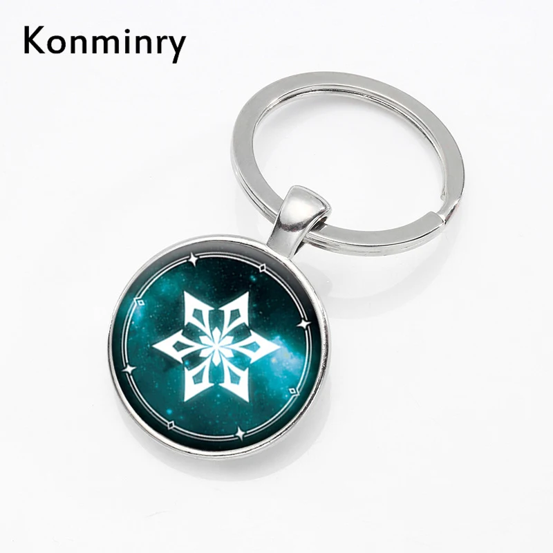 Игра Genshin воздействия брелок льда травы отопительные глаз Бога Стекло кабошон