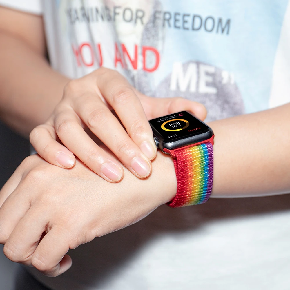 Новая высококачественная нейлоновая Спортивная петля для Apple Watch band Series 4 3 2 1 мягкий дышащий тканый ремешок 44 мм iwatch 42 мм 38