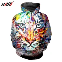 ujwi oversize hoodie 6xl harajuku mens 3d print splashing colorful tiger sweatshirt man hip hop long sleeve hooded jumpers