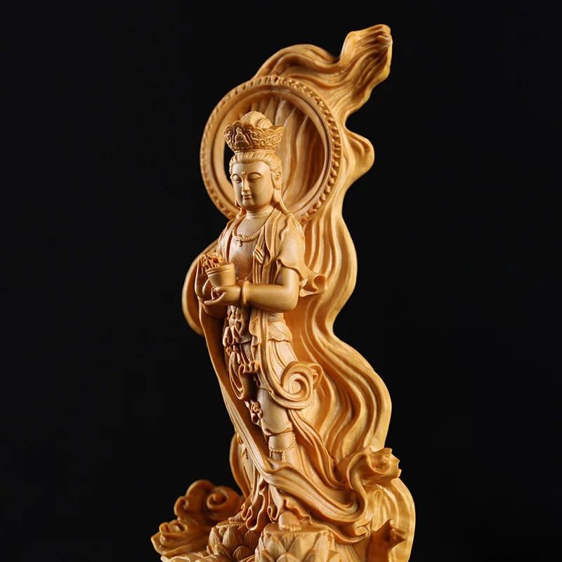 

Cross Sea Guanyin Wood Statue Bodhisattva Home Decor South Sea Buddha Guanyin Buddha Decoration The South Sea Guanyin