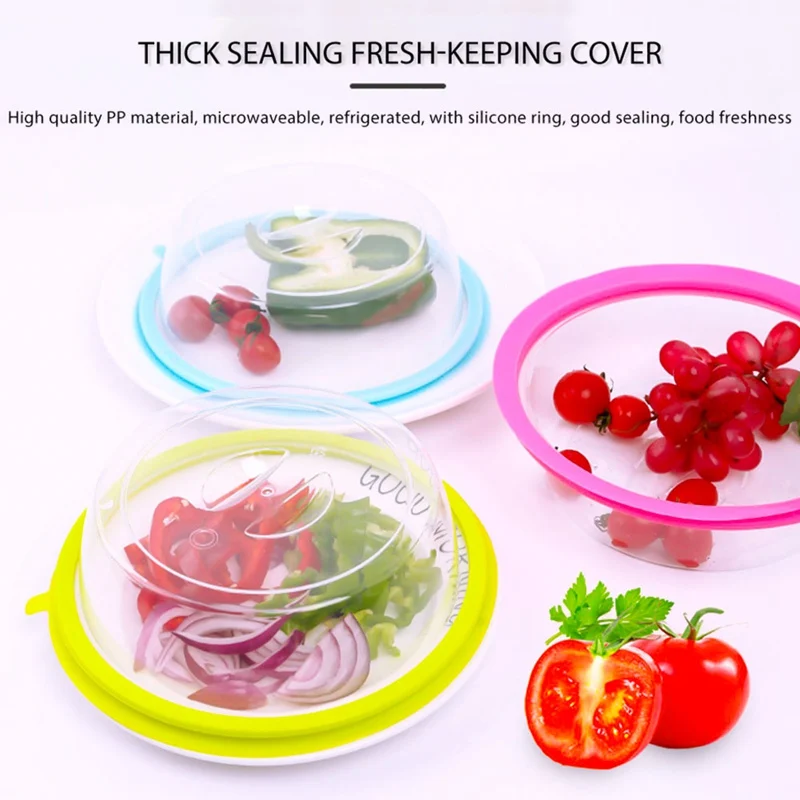 

Fridge Fresh-keeping Cover Plastic Caps For Microwave Heating Fresh Sealer Lid Kitchen Storage Transparent Suction Fresh Cover