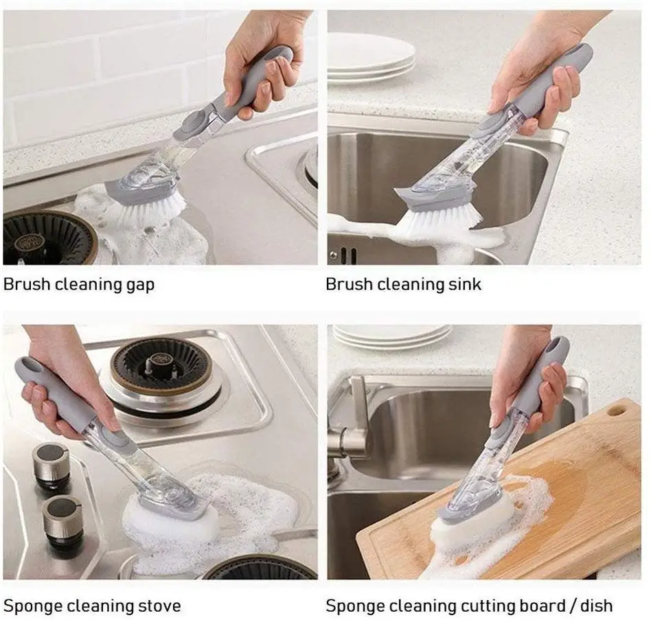 Кухонный автоматический дозатор жидкого мыла с чашей|Чистящие щетки| |