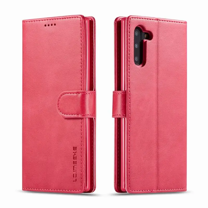 Note10+ кожаный чехол для samsung Galaxy Note 10 Plus, чехол, откидная крышка, samsung Note 10 Plus 5G, чехол, кошелек, магнитный, роскошный чехол - Цвет: Rose