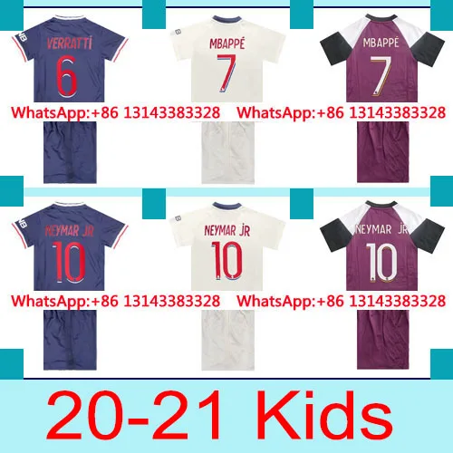 

20-21 custom shirt Children Top Best sale +sock psgES 2020 Top Thai Best quality 2021 Free shipping