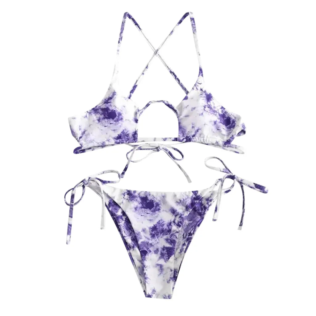 2020 сексуальная одежда для плавания Женский Галстук-краска с высокой талией