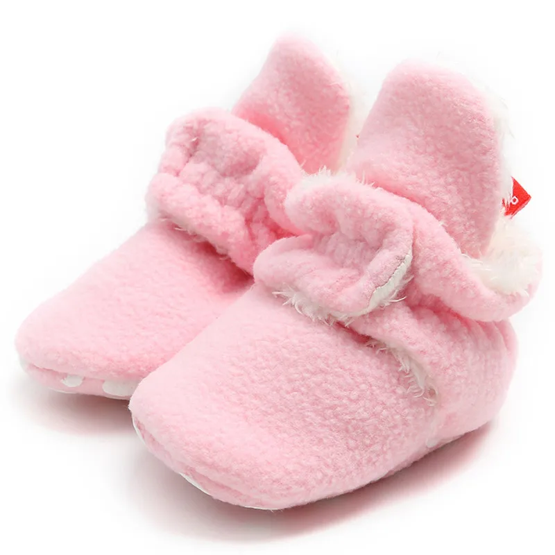 Обувь для мальчика 1 года зимняя Удобная однотонная теплая хлопковая обувь