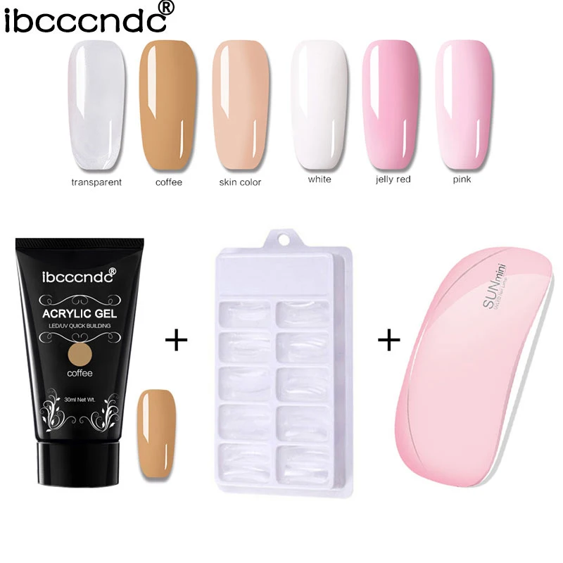 

3 шт./компл. набор полигель для ногтей прозрачный УФ-гель лак для ногтей Набор для дизайна ногтей быстрый жесткий полигель для ногтей с сушил...