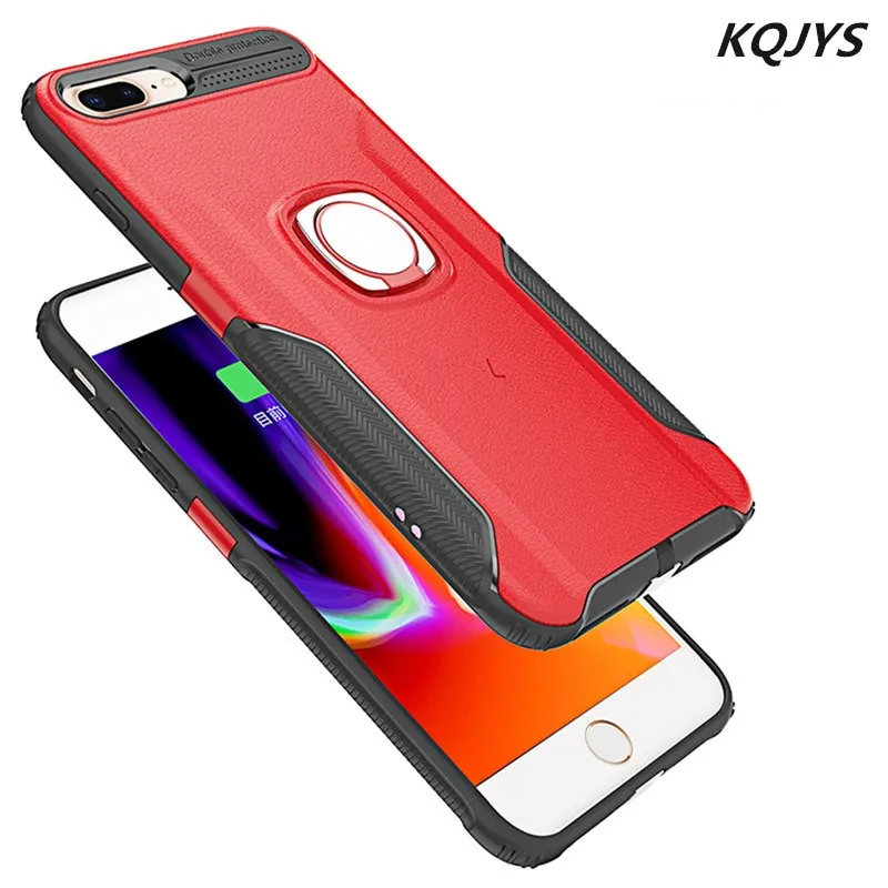 Беспроводной зарядный чехол для телефона для iPhone 6 6S 7 Plus OPPO R11 R15 для huawei P20 Lite glory V10 7X магнитное металлическое кольцо задняя крышка