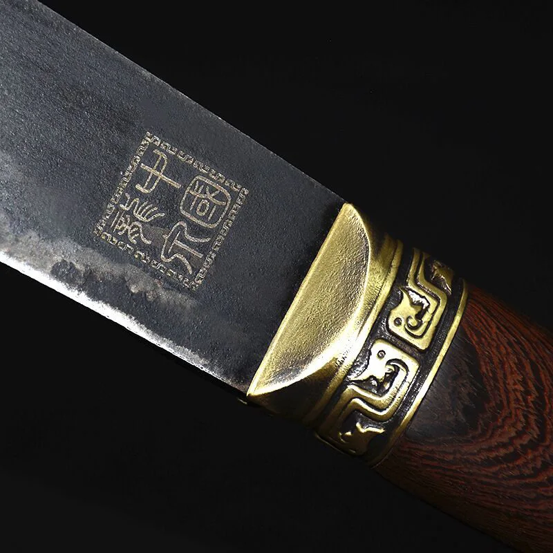 Longquan кованый бытовой нож для резки древесины уличный рукоятка