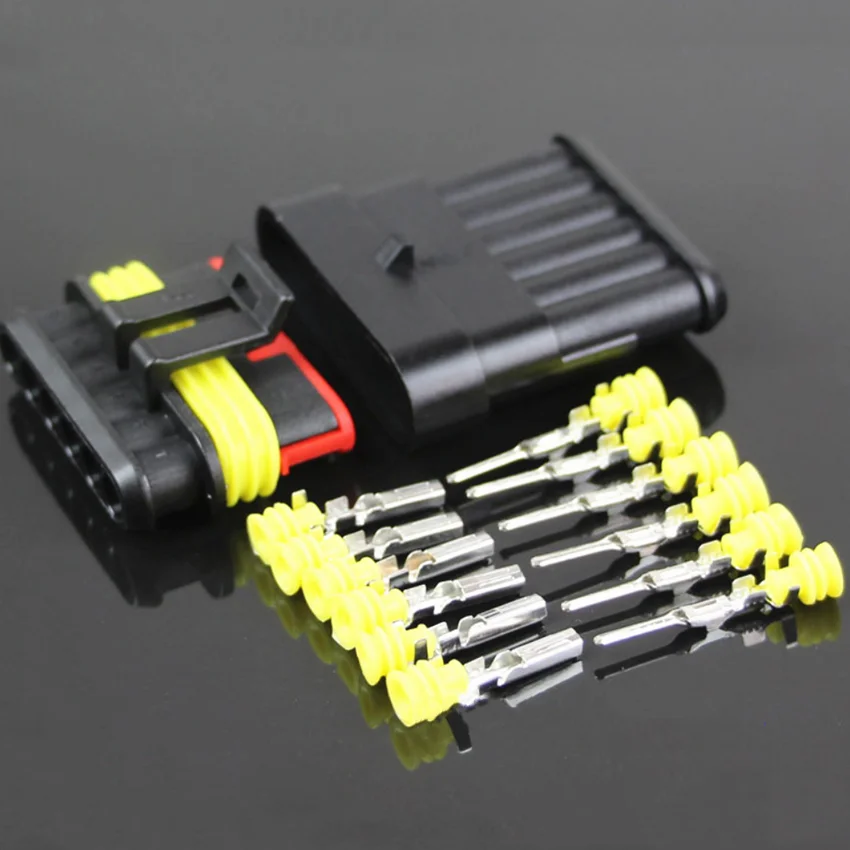 Водонепроницаемый Электрический коннектор Way AMP 2 комплекта контакта 1/2/3/4/5/6