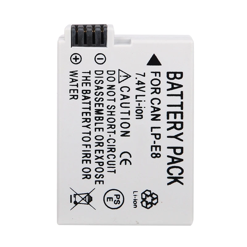 2 шт. LP-E8 LP E8 LPE8 1800 мАч камера Батарея + светодиодный двойной Зарядное устройство