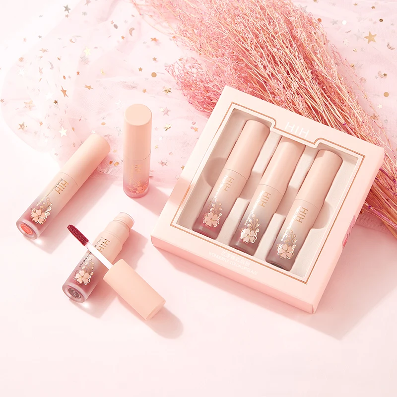 3 шт./компл. Увлажняющий блеск для губ от HIH сексуальный красный фиолетовый