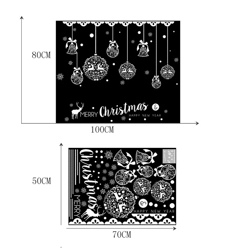 Рождественские декоративные настенные наклейки Санты фрески олень витринные