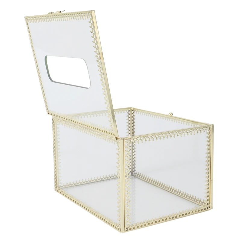 

Коробка для салфеток в скандинавском стиле светильник роскошный домашний легкий стеклянный кофейный столик с золотым медным ободком для с...