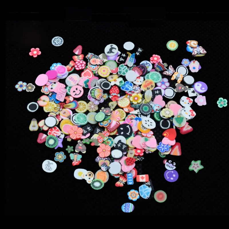 1 упаковка полимерная глина для украшения ногтей 3d украшение микс 5 мм цветы перо