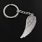 Новая мода мужской 30 мм брелок DIY металлический держатель цепь Винтаж Крылья Ангела 55x19 мм Серебряный цвет кулон подарок