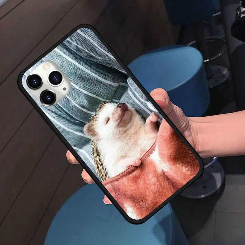 

animal Hedgehog cute funny Phone Case for iPhone 11 12 pro XS MAX 8 7 6 6S Plus X 5S SE 2020 XR Soft silicone accessories