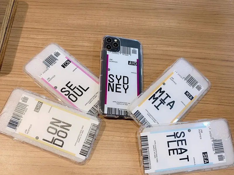 Ins дорожная этикетка страна чехол для телефона для iPhone 7 8 6 6s Plus X XR XS Max Прозрачная мягкая ТПУ Силиконовая задняя крышка чехол
