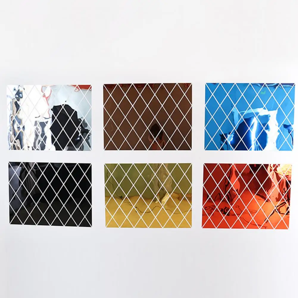 

3D Adhesive Mirror Wall Sticker Diamonds Triangles Acrylic Wall Sticker for Kids Room Living Room Home Decor Mirror Stickers