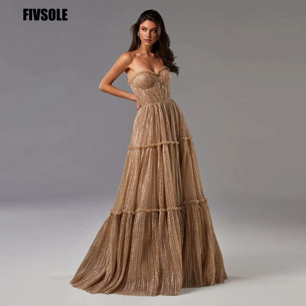 

Spakly Champagne Sweetheart Prom Dresses 2021 Sleeveless A Line Evening Gowns Long Floor Length Formal Party Dress Lace-up