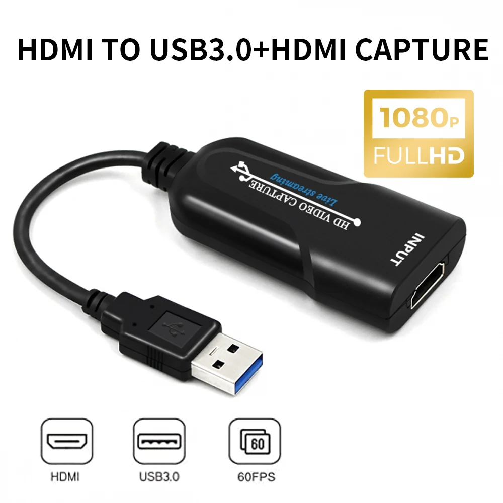 Карта захвата аудио видео удобный компактный HDMI 1080p USB 3 0 видеоадаптер с для