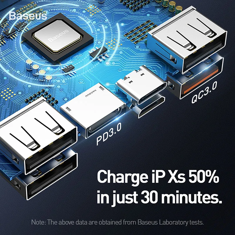 Baseus Power Bank 30000 мАч Быстрая зарядка 3 0 QC Powerbank PD USB быстрая портативный внешний