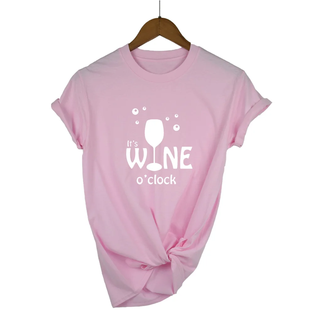 Женские топы с надписью It's WINE женская футболка Повседневная хлопковая