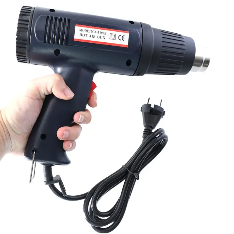 

220V 1500W EU Industrial Electric Hot Air Thermoregulator Heat Guns Shrink Wrapping Thermal Power Tool