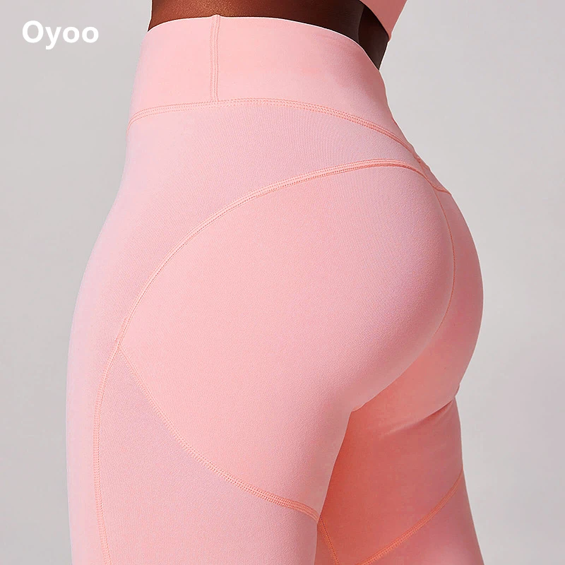 Женские розовые леггинсы Oyoo спортивная одежда для фитнеса сексуальные женские