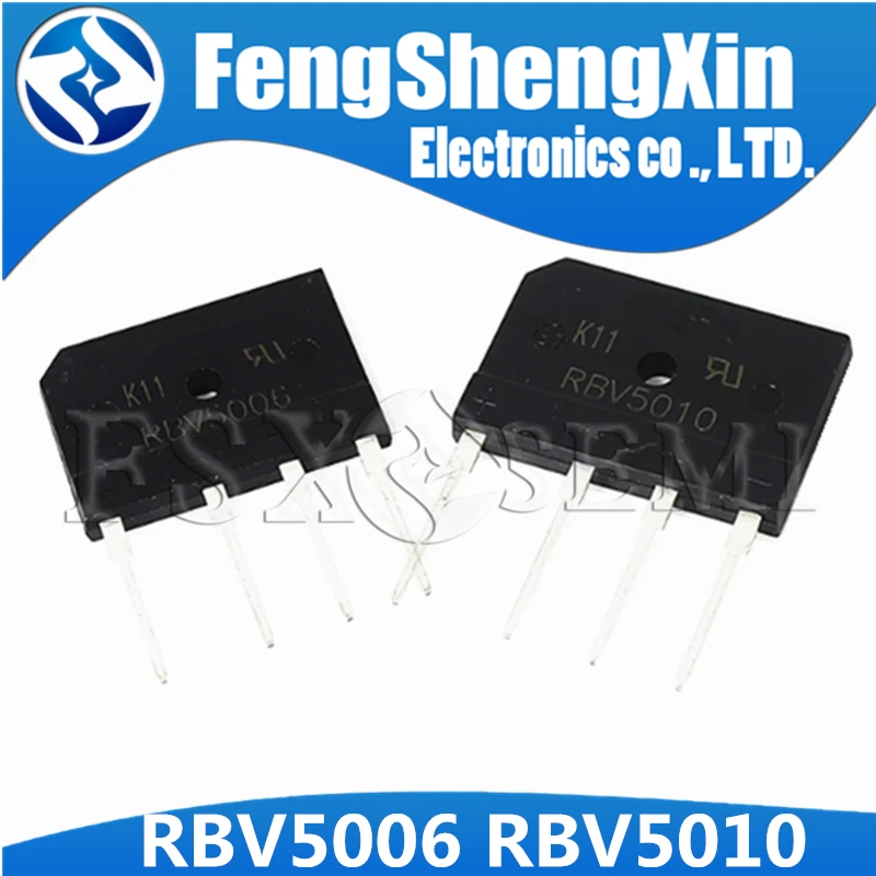 

1pcs RBV5006 RBV5010 Bridge Rectifiers Rectifier DIP-4
