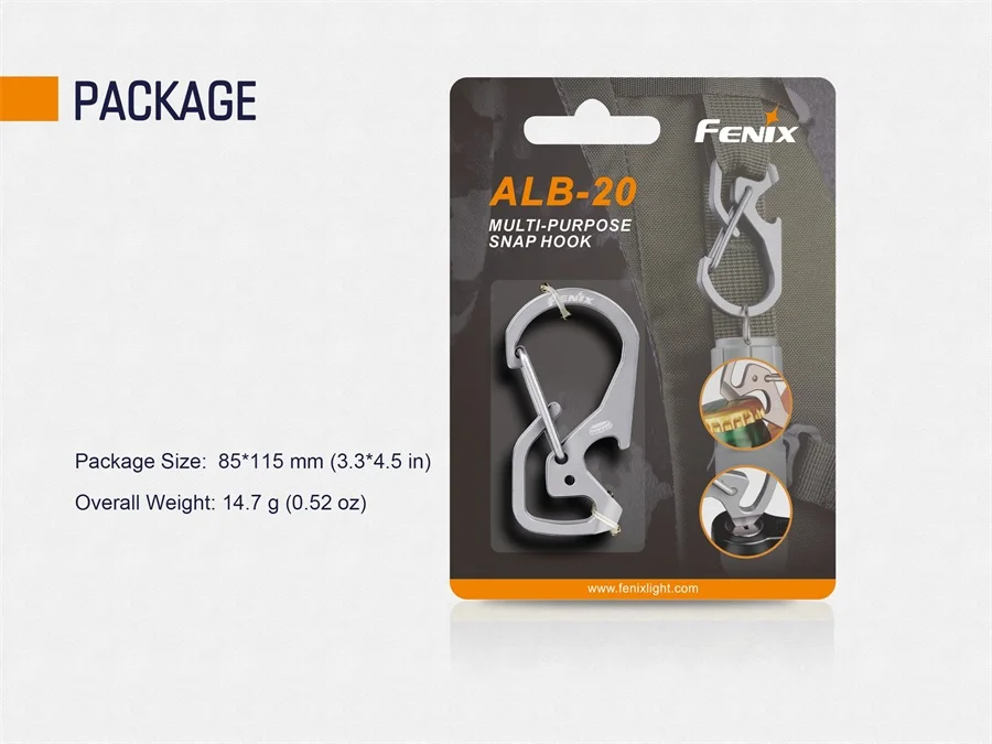 FENIX ALB-20 TC4 титановый сплав для подвесного крючка и открывалка для бутылок и прямая отвертка