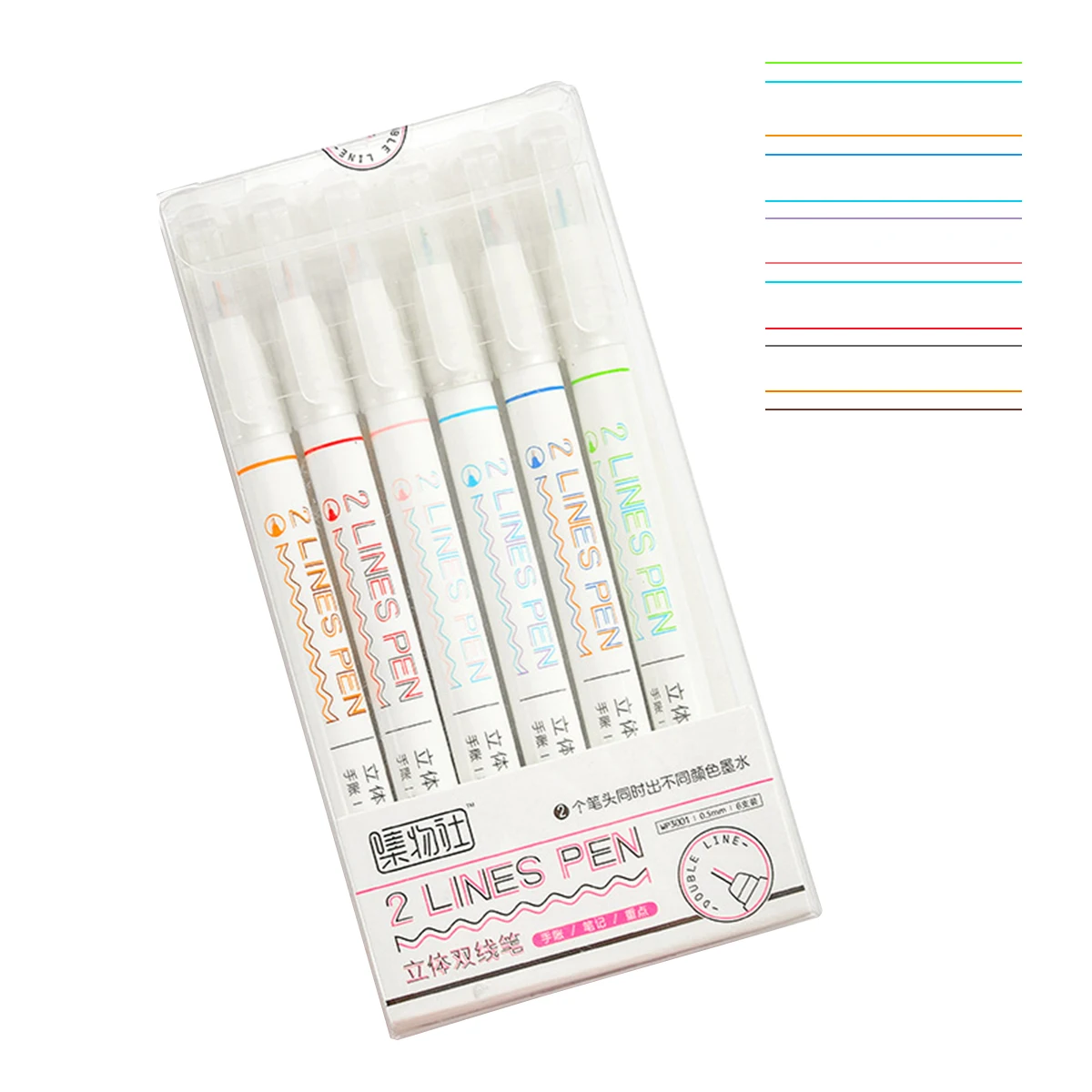 Креативная гелевая ручка с двумя линиями цветная стерео 3 шт. для студентов