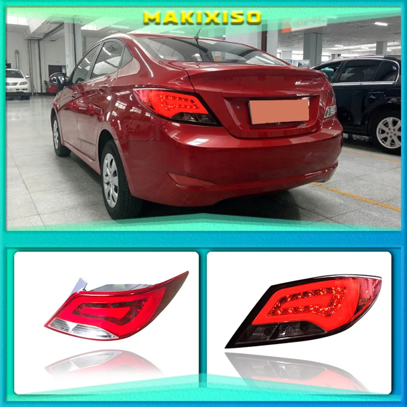 

Светодиодный задний фонарь для Hyundai Accent/Verna/Solaris 2010 2011 2012 2013, красный, дымчатый, черный, светодиодный задний фонарь, поворотный сигнал, стоп-си...